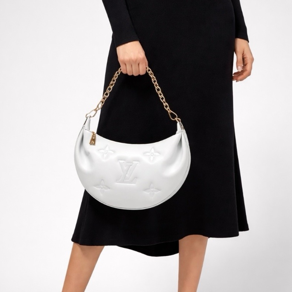 Authentic Louis Vuitton Monogram Bubblegram Over the Moon Shoulder Bag White - Picture 10 of 16